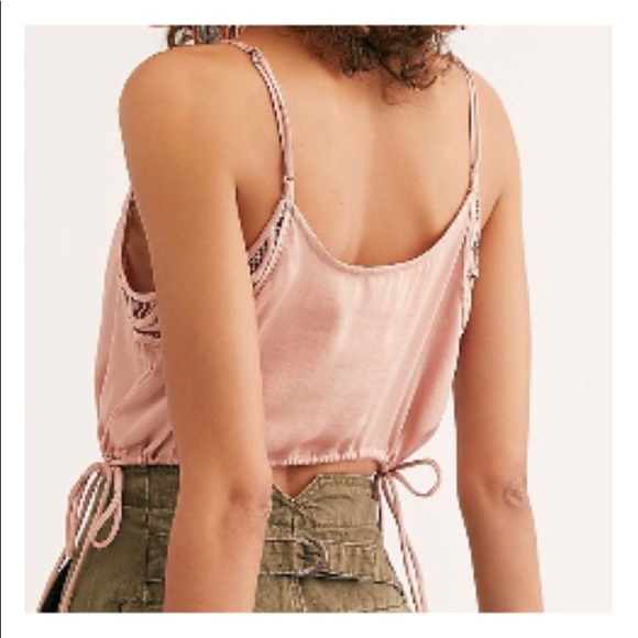 NWT Free People petal pink blouson brami cami soft silk feel spaghetti strap XSS - Picture 3 of 14